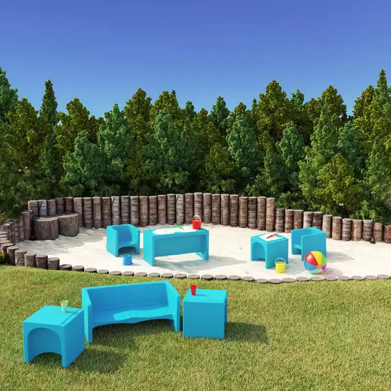 ECR4Kids Tri-Me, ensemble de jeu table et chaise-cube, meuble polyvalent, 3 pièces