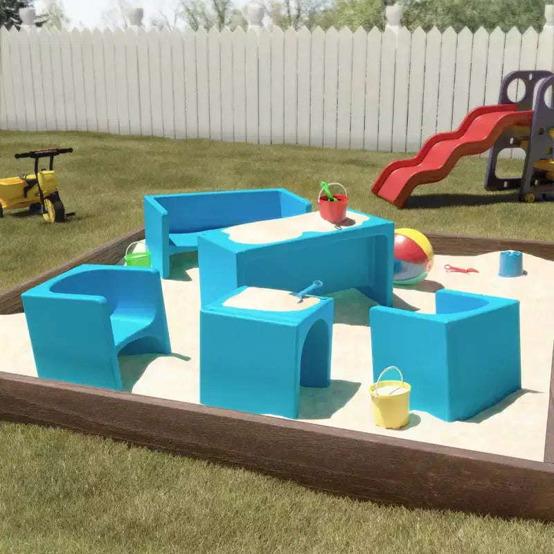 ECR4Kids Tri-Me, ensemble de jeu table et chaise-cube, meuble polyvalent, 3 pièces