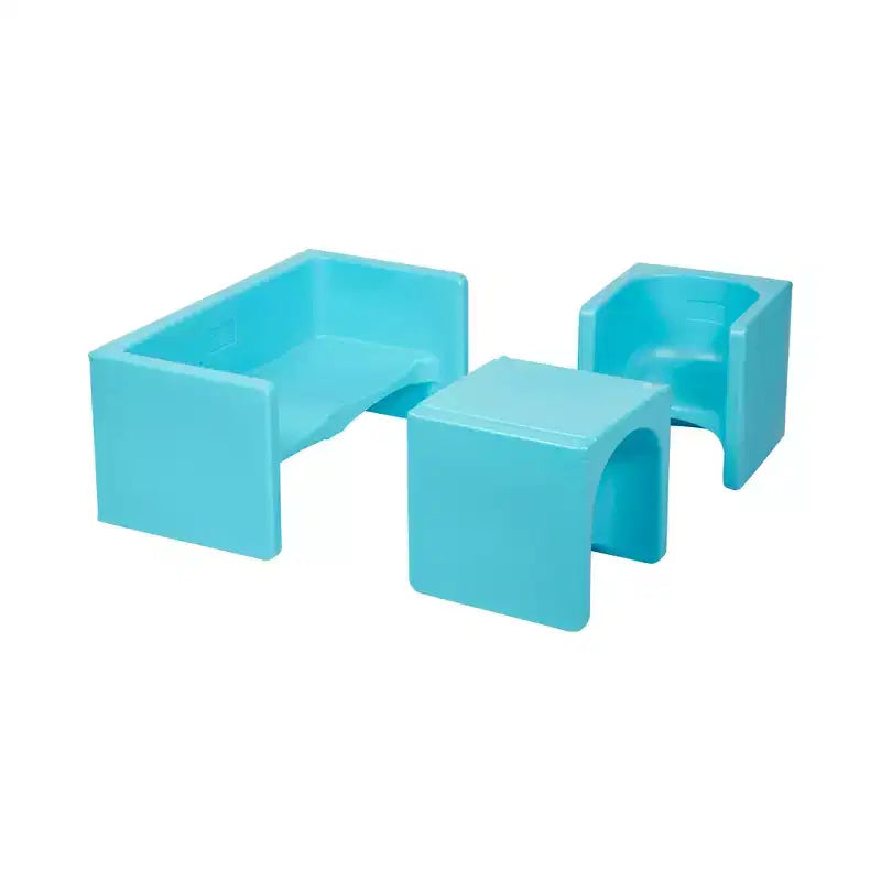 ECR4Kids Tri-Me, ensemble de jeu table et chaise-cube, meuble polyvalent, 3 pièces