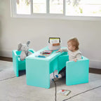ECR4Kids Tri-Me, ensemble de jeu table et chaise-cube, meuble polyvalent, 3 pièces
