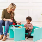 ECR4Kids Tri-Me, ensemble de jeu table et chaise-cube, meuble polyvalent, 3 pièces