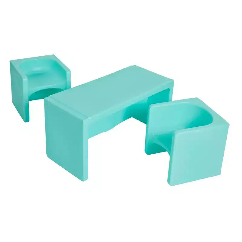 ECR4Kids Tri-Me Table and Cube Chair Play Set, Multipurpose Furniture, 3-Piece