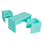 ECR4Kids Tri-Me Table and Cube Chair Play Set, Multipurpose Furniture, 3-Piece