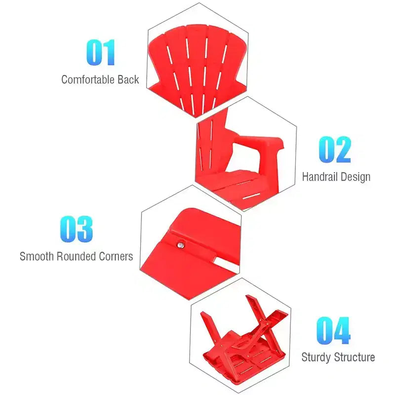 Costway Ensemble table et chaises pour enfants 3 pièces, mobilier de jeu intérieur/extérieur, rouge