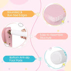 Costway Table Ronde en Bois pour Enfants et 2 Chaises avec Rangement Central en Filet Blanc/Bleu/Bleu Foncé/Rose/Violet