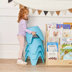 ECR4Kids Ayana Ensemble Table et Tabourets, Mobilier de Classe pour Enfants, 5 Pièces