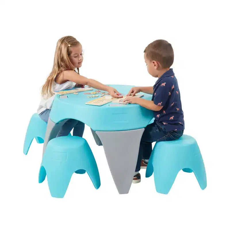 ECR4Kids Ayana Ensemble Table et Tabourets, Mobilier de Classe pour Enfants, 5 Pièces