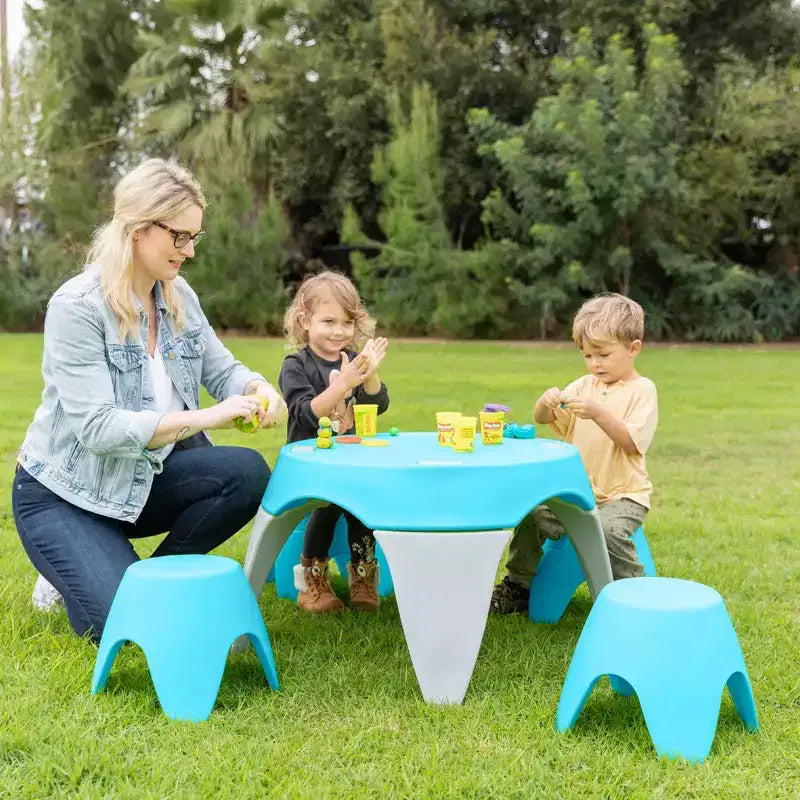 ECR4Kids Ayana Ensemble Table et Tabourets, Mobilier de Classe pour Enfants, 5 Pièces