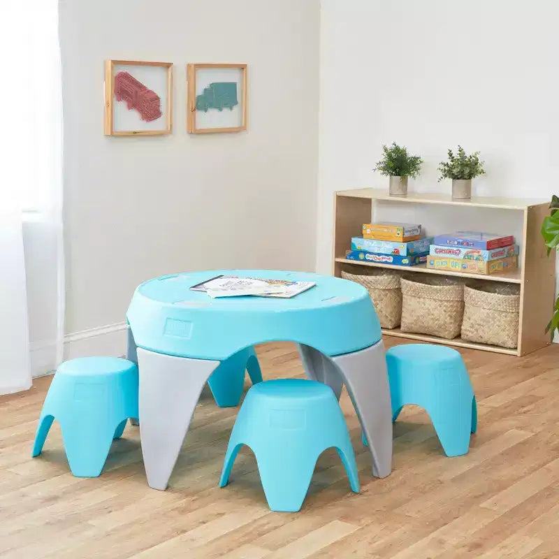 ECR4Kids Ayana Ensemble Table et Tabourets, Mobilier de Classe pour Enfants, 5 Pièces