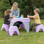 ECR4Kids Ayana Ensemble Table et Tabourets, Mobilier de Classe pour Enfants, 5 Pièces