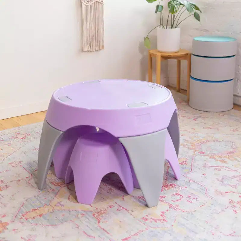 ECR4Kids Ayana Ensemble Table et Tabourets, Mobilier de Classe pour Enfants, 5 Pièces
