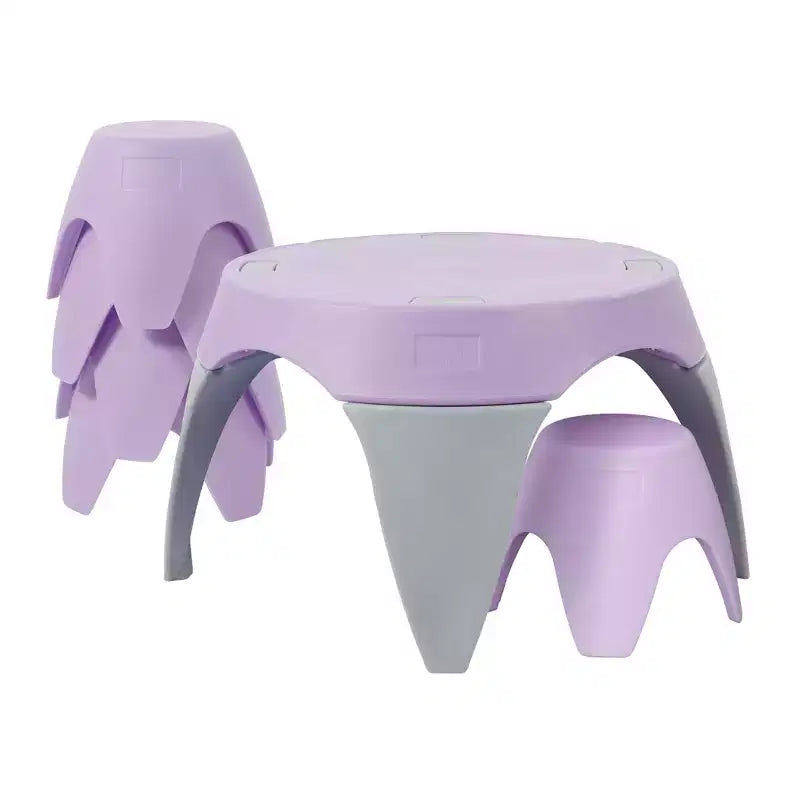 ECR4Kids Ayana Ensemble Table et Tabourets, Mobilier de Classe pour Enfants, 5 Pièces