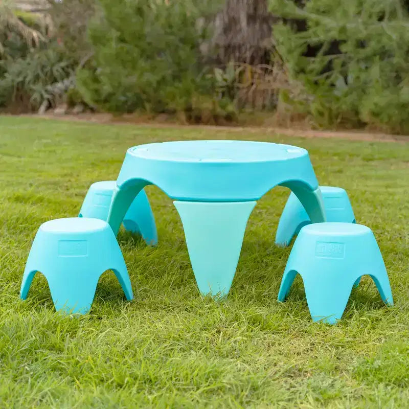ECR4Kids Ayana Ensemble Table et Tabourets, Mobilier de Classe pour Enfants, 5 Pièces