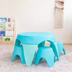 ECR4Kids Ayana Ensemble Table et Tabourets, Mobilier de Classe pour Enfants, 5 Pièces
