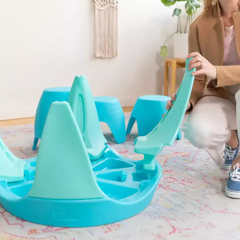 ECR4Kids Ayana Ensemble Table et Tabourets, Mobilier de Classe pour Enfants, 5 Pièces