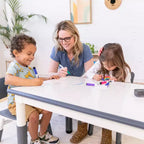 Table d'activité rectangulaire effaçable à sec ECR4Kids avec deux chaises, mobilier pour enfants, 3 pièces