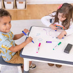 Table d'activité rectangulaire effaçable à sec ECR4Kids avec deux chaises, mobilier pour enfants, 3 pièces