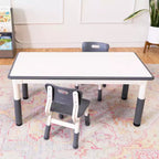 Table d'activité rectangulaire effaçable à sec ECR4Kids avec deux chaises, mobilier pour enfants, 3 pièces