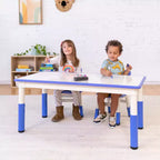 Table d'activité rectangulaire effaçable à sec ECR4Kids avec deux chaises, mobilier pour enfants, 3 pièces