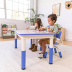 Table d'activité rectangulaire effaçable à sec ECR4Kids avec deux chaises, mobilier pour enfants, 3 pièces