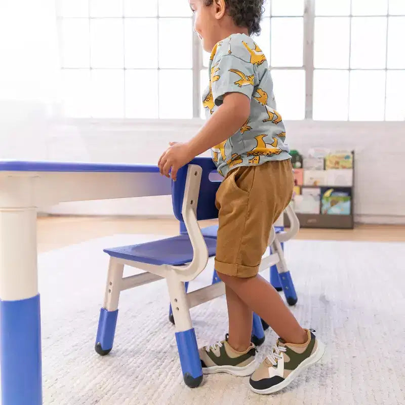 Table d'activité rectangulaire effaçable à sec ECR4Kids avec deux chaises, mobilier pour enfants, 3 pièces
