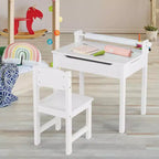 Table et chaises pour enfants Costway avec porte-rouleau de papier gris/blanc