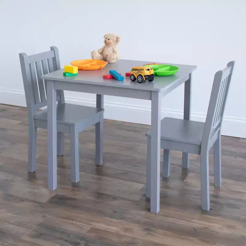 Ensemble table et chaises en bois 3 pièces pour enfants - Humble Crew
