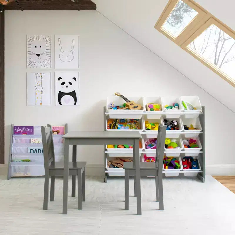 Ensemble table et chaises en bois 3 pièces pour enfants - Humble Crew