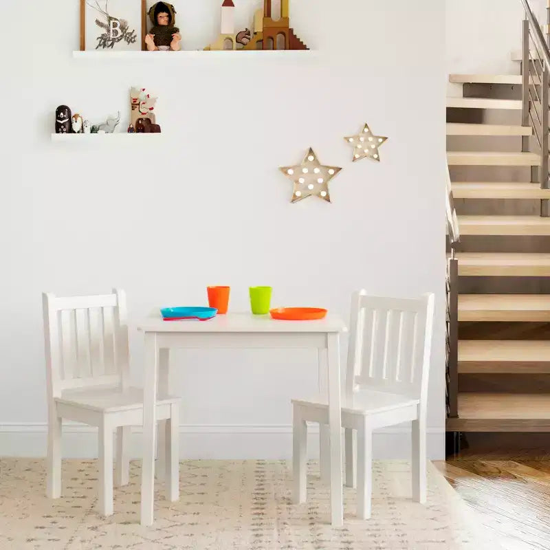 Ensemble table et chaises en bois 3 pièces pour enfants - Humble Crew