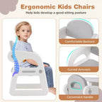 Ensemble table et chaises 3 pièces pour enfants Costway, bureau d'activités pour tout-petits avec blocs de construction