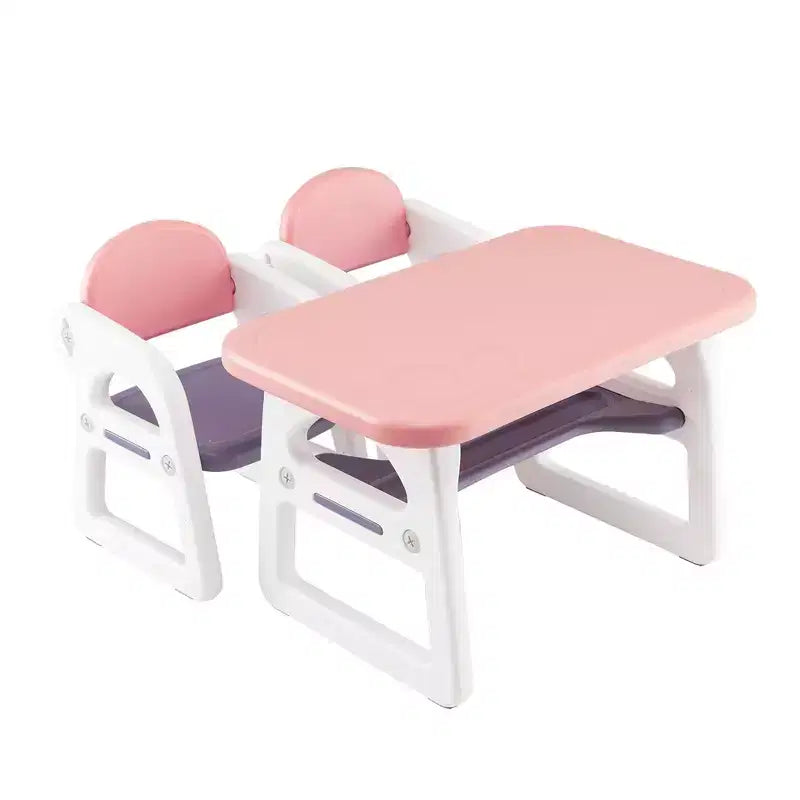 Ensemble table et chaises 3 pièces pour enfants Costway, bureau d'activités pour tout-petits avec blocs de construction