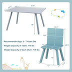 Table d'activités et 4 chaises Costway 5 pièces en bois pour enfants avec blocs de construction