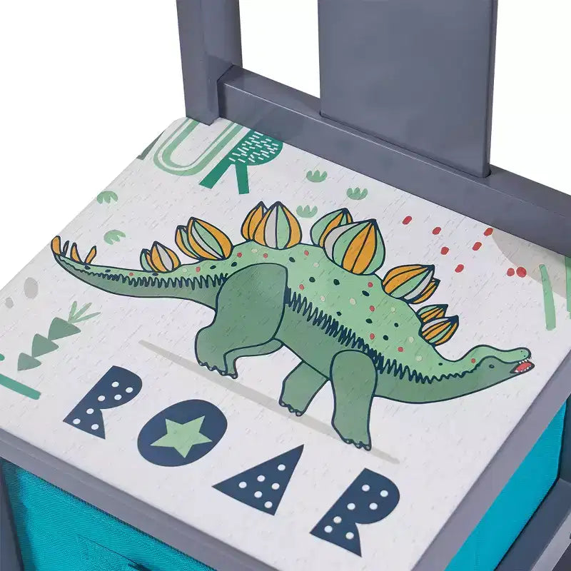Ensemble Table et Chaises de Jeu d'Art pour Enfants LuxenHome avec Paniers de Rangement Multicolore