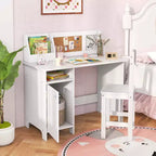 Bureau d'étude pour enfants Costway avec chaise, tableau blanc, marqueur, étagère, armoire de rangement violet/blanc