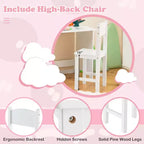 Bureau d'étude pour enfants Costway avec chaise, tableau blanc, marqueur, étagère, armoire de rangement violet/blanc