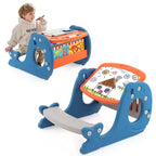 Ensemble bureau et chaise pour enfants Costway avec tableau blanc effaçable et inclinable pour dessin, jeux et repas