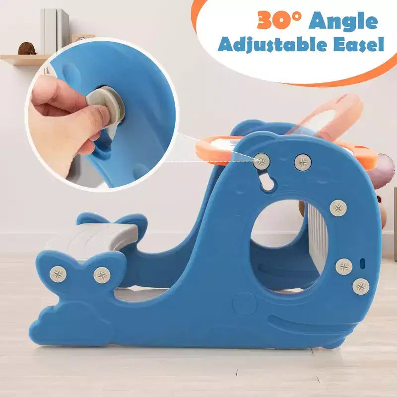 Ensemble bureau et chaise pour enfants Costway avec tableau blanc effaçable et inclinable pour dessin, jeux et repas