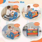 Ensemble bureau et chaise pour enfants Costway avec tableau blanc effaçable et inclinable pour dessin, jeux et repas