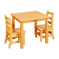 ECR4Kids 24in Square Hardwood Table with 20in Legs and 10in Chairs 3-Piece