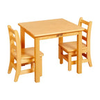 ECR4Kids 24in Square Hardwood Table with 20in Legs and 10in Chairs 3-Piece