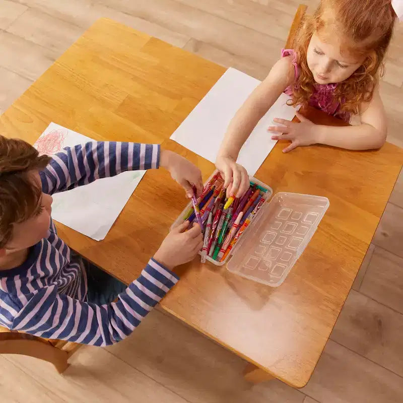 ECR4Kids Ensemble de 3 pièces : table carrée en bois dur de 61 cm avec pieds de 51 cm et chaises de 25 cm