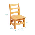 ECR4Kids Ensemble de 3 pièces : table carrée en bois dur de 61 cm avec pieds de 51 cm et chaises de 25 cm