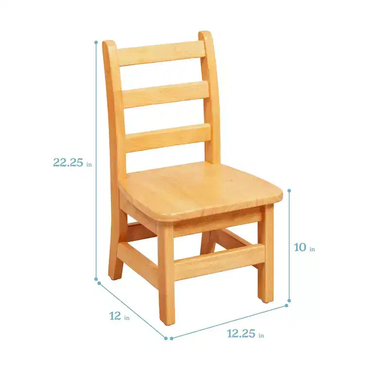 ECR4Kids Ensemble de 3 pièces : table carrée en bois dur de 61 cm avec pieds de 51 cm et chaises de 25 cm