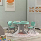 Ensemble table et chaises pour enfants Qaba, ensemble de table et 2 chaises pour tout-petits de 3 à 6 ans, bleu clair