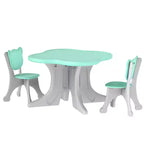 Ensemble table et chaises pour enfants Qaba, ensemble de table et 2 chaises pour tout-petits de 3 à 6 ans, bleu clair