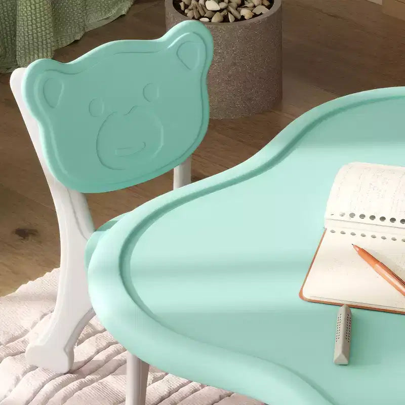 Ensemble table et chaises pour enfants Qaba, ensemble de table et 2 chaises pour tout-petits de 3 à 6 ans, bleu clair