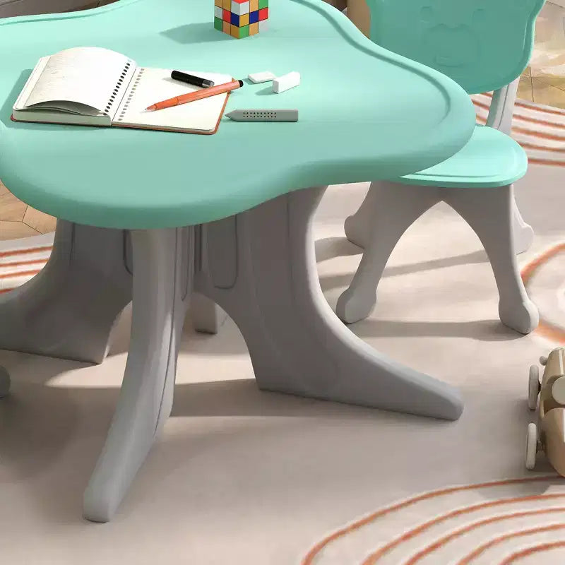 Ensemble table et chaises pour enfants Qaba, ensemble de table et 2 chaises pour tout-petits de 3 à 6 ans, bleu clair