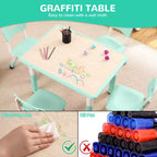 Ensemble table et chaises Garvee pour enfants, bureau réglable en hauteur avec 4 sièges