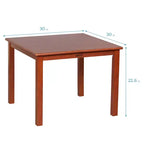 Table carrée en bois dur 76 x 76 cm et deux chaises 30 cm ECR4Kids, 3 pièces