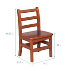Table carrée en bois dur 76 x 76 cm et deux chaises 30 cm ECR4Kids, 3 pièces